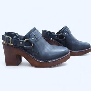 Børn Handcrafted Leather Slingback Clogs